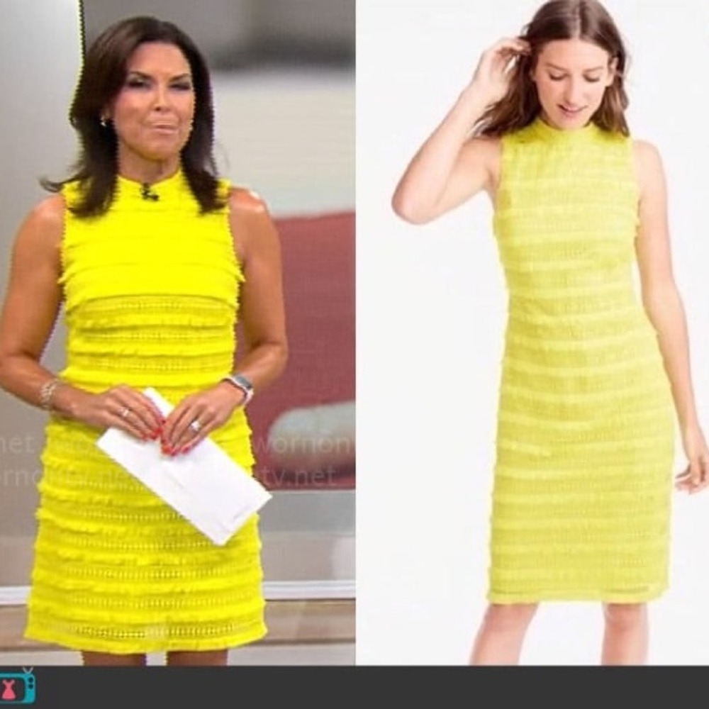 J. Crew Neon Yellow Textured Sheath Dress